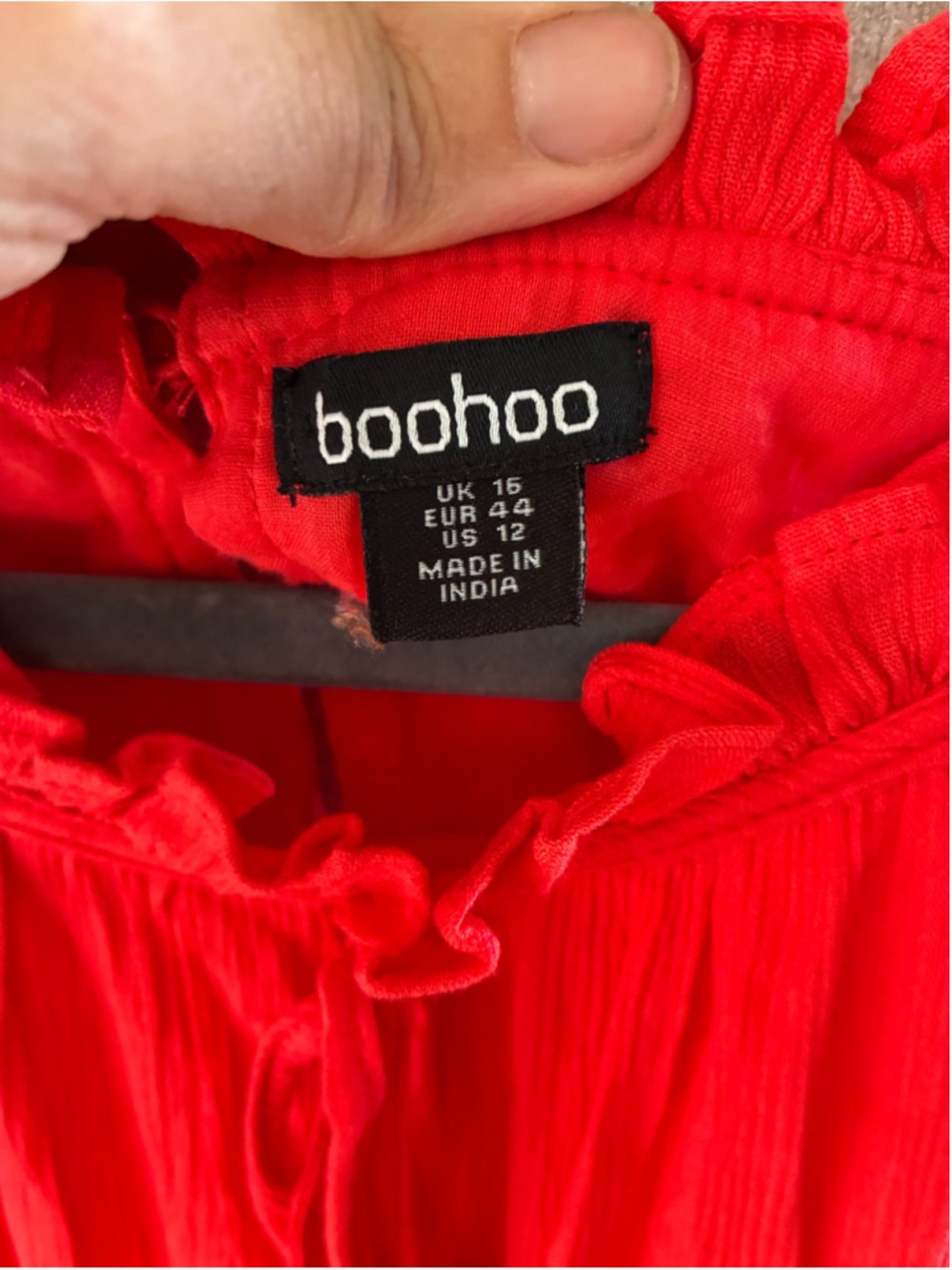 Boohoo Red Sleeveless Mini Dress Size 12 - Picture 3 of 5